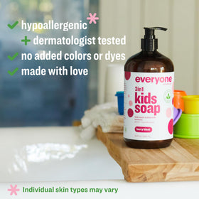 everyone pump detail emphasizing easy one‑hand dispensing for quick baths benefit
