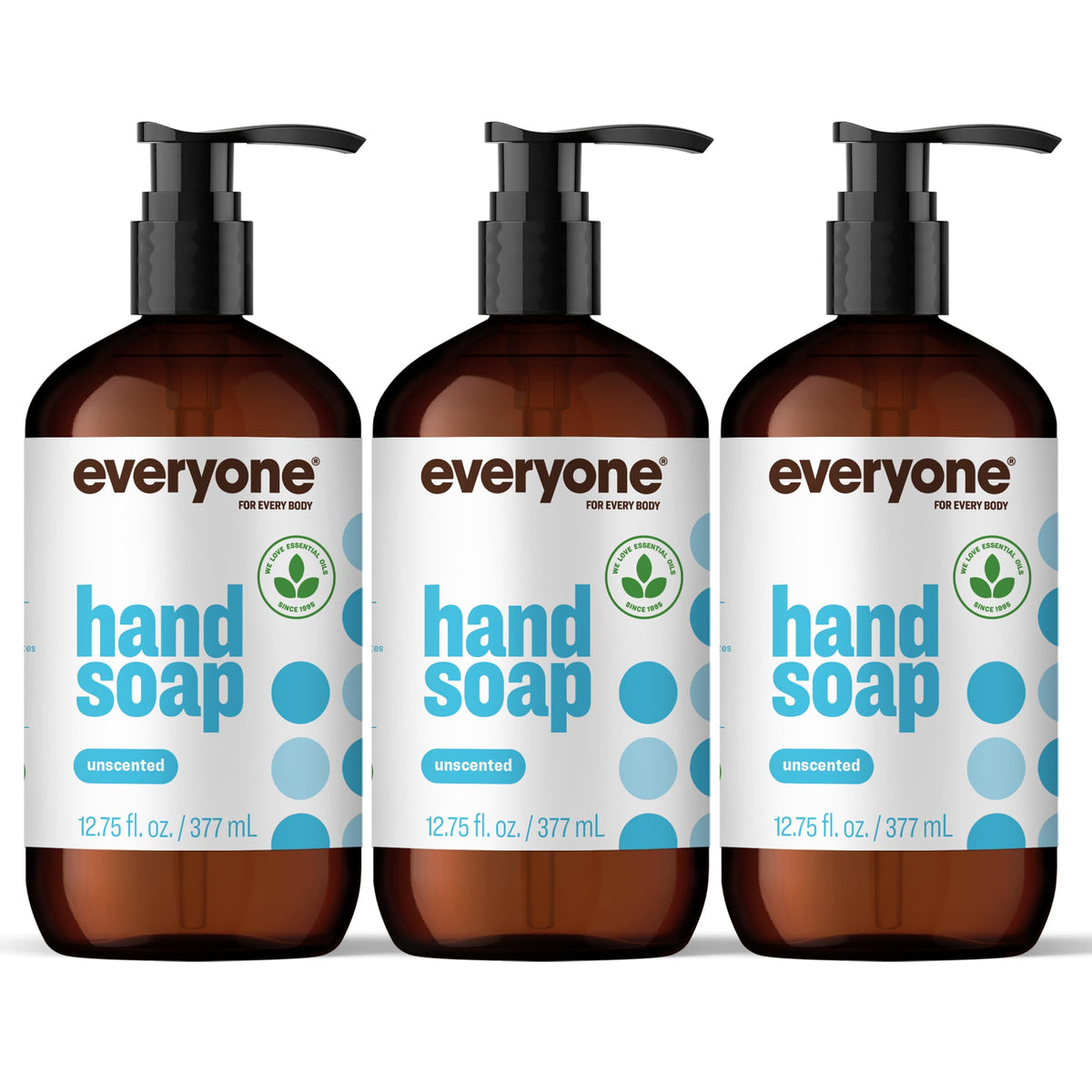 everyone front packaging showing three 12.75oz bottles and clear labeling for gentle wash