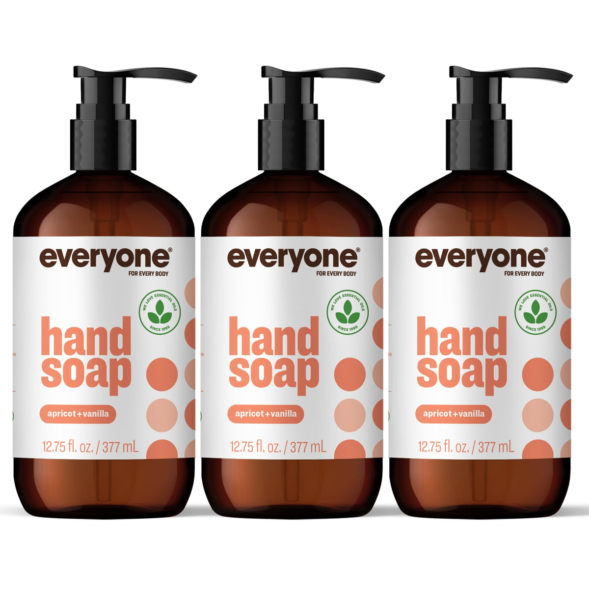 everyone front packaging showing three apricot and vanilla bottles for convenience