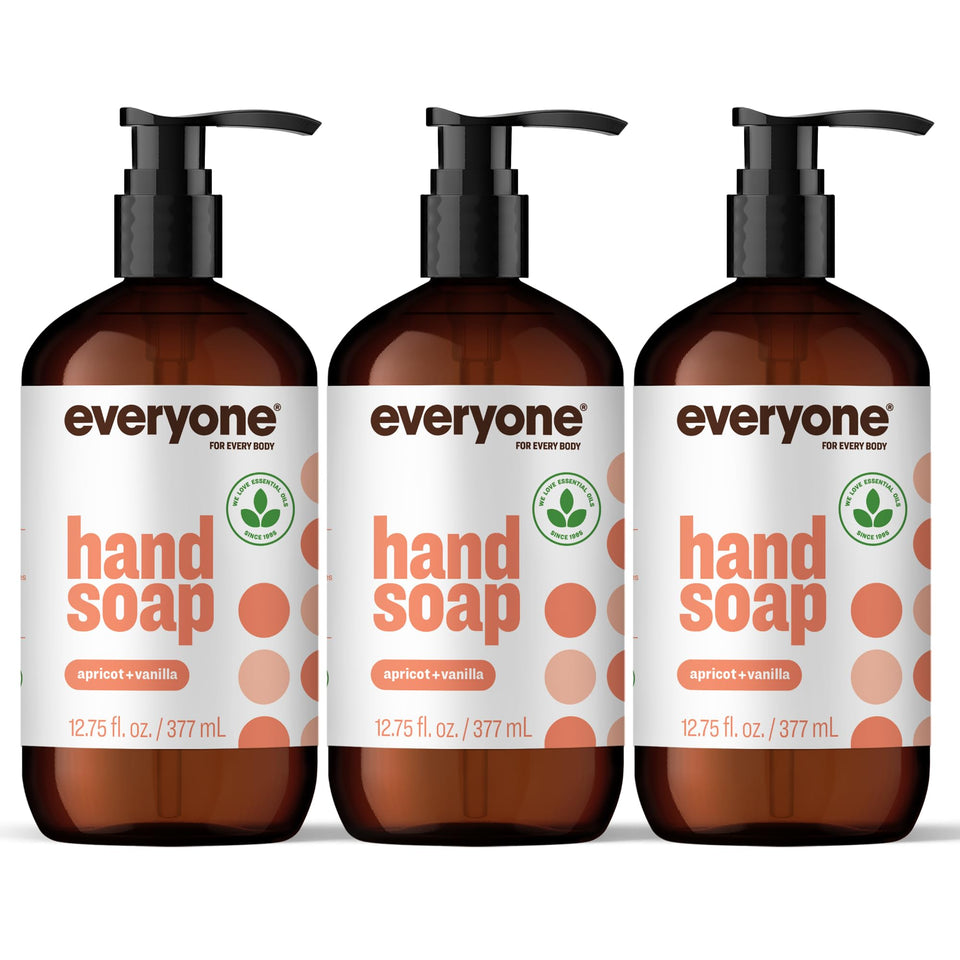 everyone front packaging showing three apricot and vanilla bottles for convenience