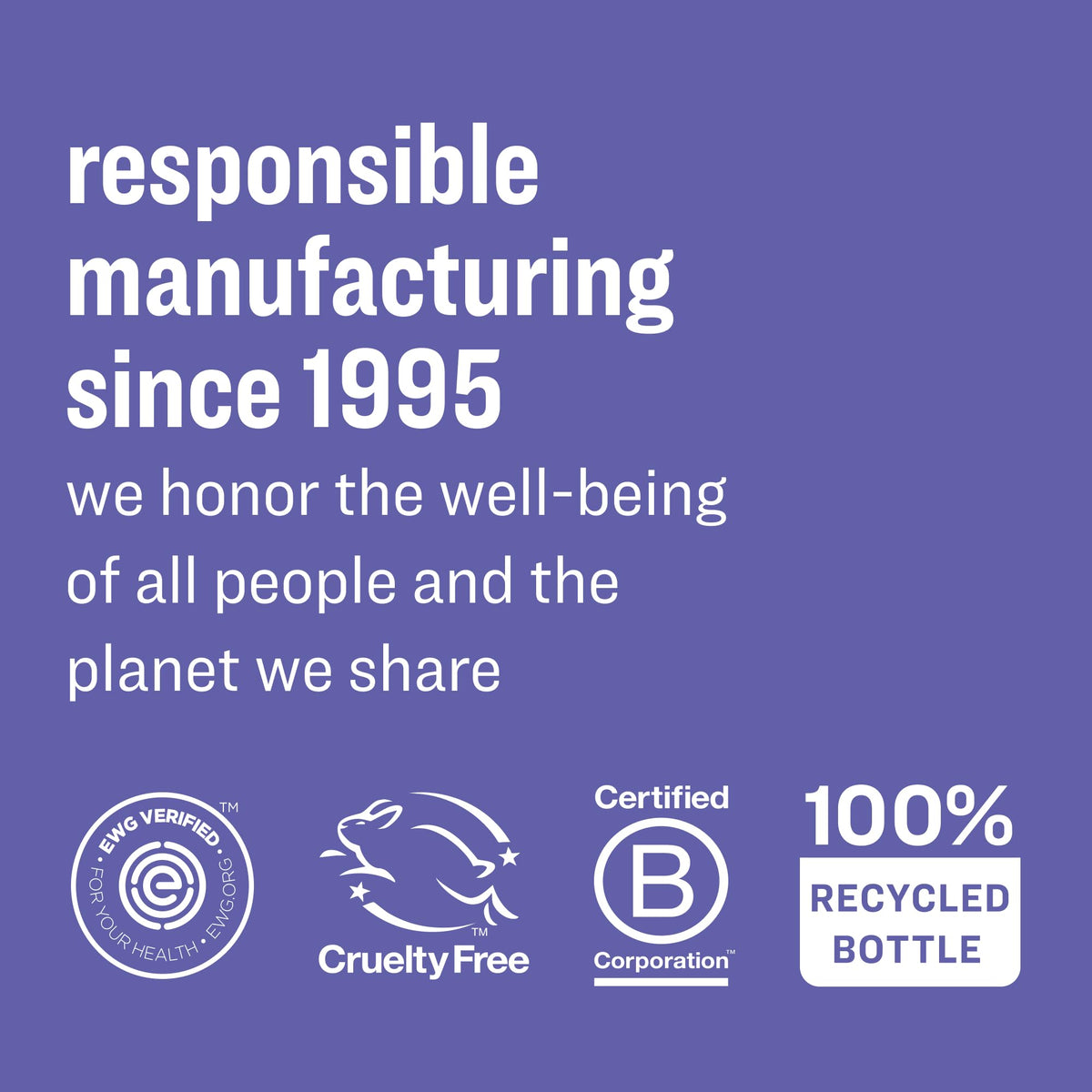 everyone bottle label on recycled plastic emphasizing sustainable packaging benefit