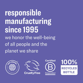 everyone bottle label on recycled plastic emphasizing sustainable packaging benefit