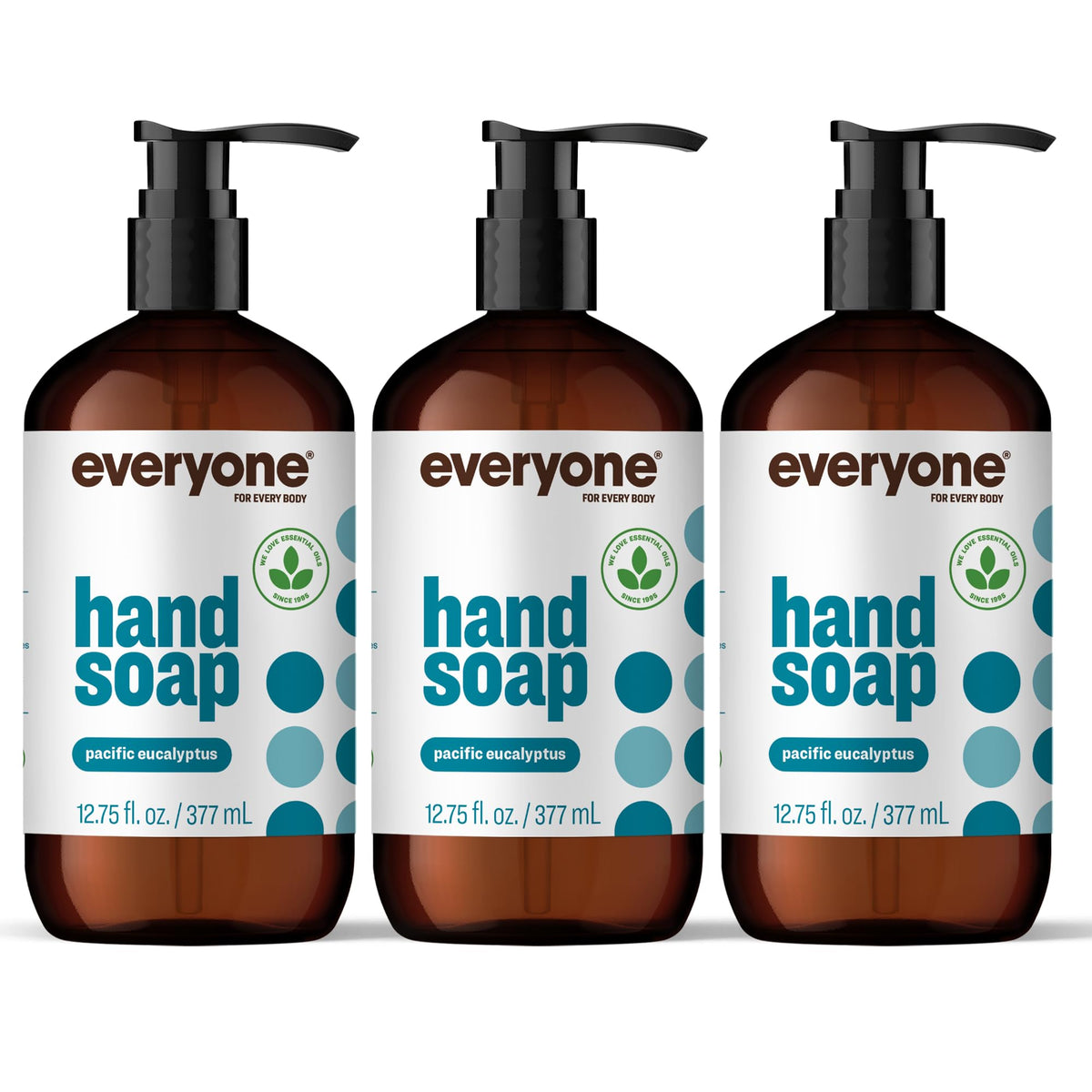 everyone bottle front packaging showing three-pack and recyclable benefit