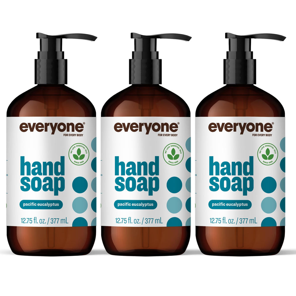 everyone bottle front packaging showing three-pack and recyclable benefit