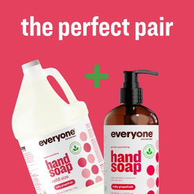 everyone ruby grapefruit bottle texture and recycled-plastic label highlighting eco benefits