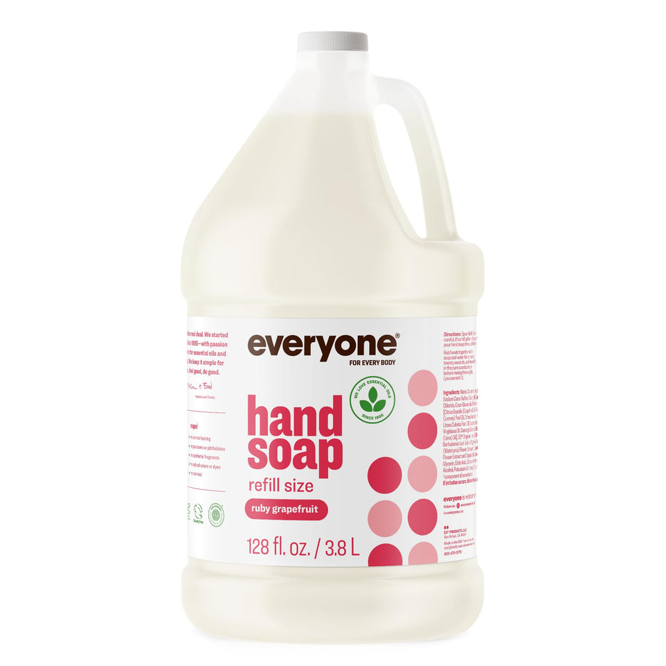 everyone ruby grapefruit front label showing scent and recycled bottle benefits