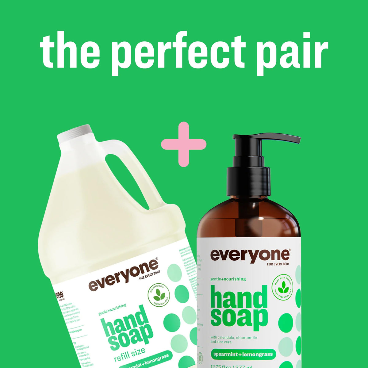 everyone three bottles size comparison showing 12.75 oz pack convenience benefit