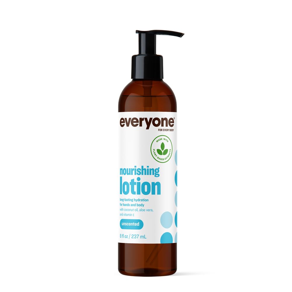 Everyone unscented lotion front bottle showing clean design and easy-pour cap for convenience