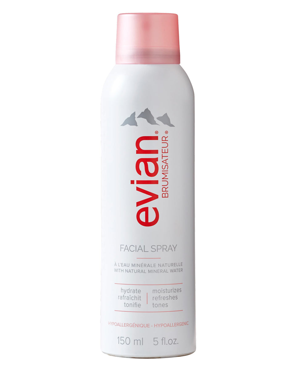BRUMISATEUR evian facial spray front packaging showing clean mineral water hydration