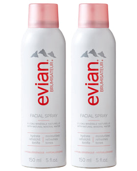 BRUMISATEUR Evian front packaging showing twin cans and brand clarity