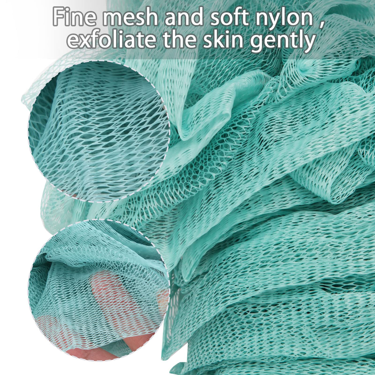 Evmliy knitted mesh texture close-up showing soft exfoliating surface