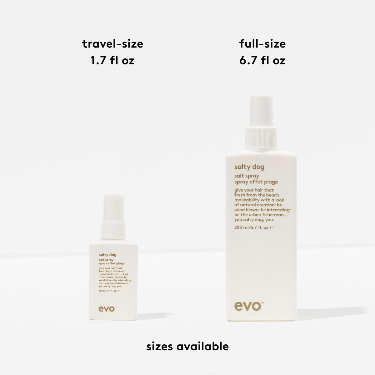 EVO Salty Dog bottle in hand to show 6.8 fl oz scale