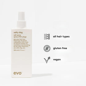 EVO Salty Dog product texture on hair fiber illustrating grit