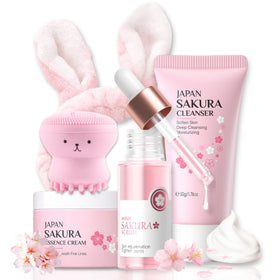 Evolvique front packaging showing full 5-piece sakura gift set and contents