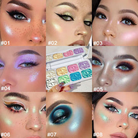 evpct model applying palette on eyes for intense chrome sparkle and long-wear effect