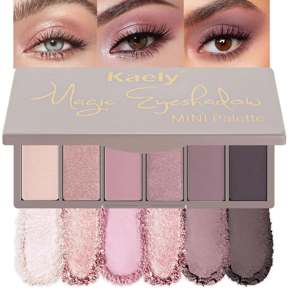 evpct front compact palette showing six shades and sleek case for travel convenience