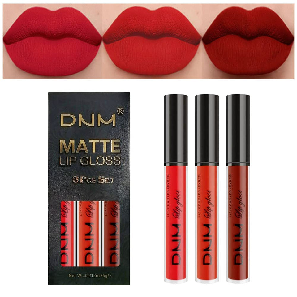 evpct front packaging trio showing three red matte shades and easy gifting