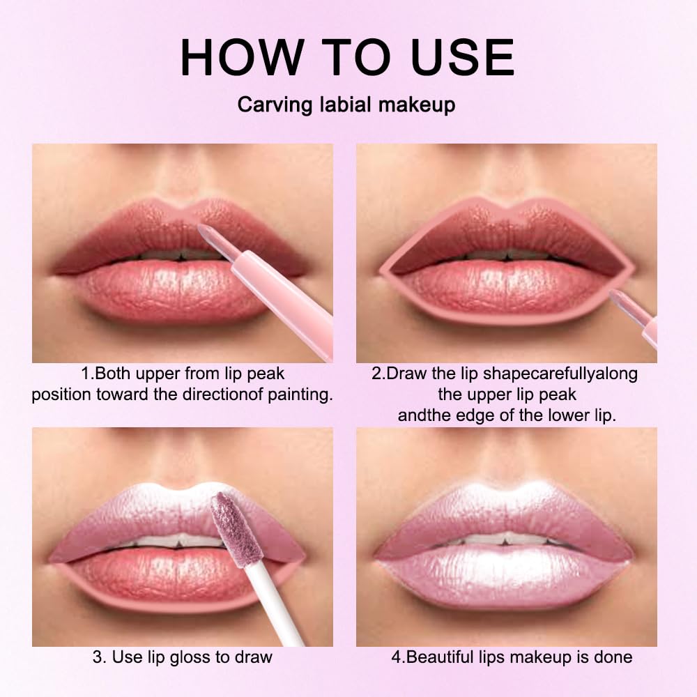 evpct lips before and after application showing fuller, polished lip benefit