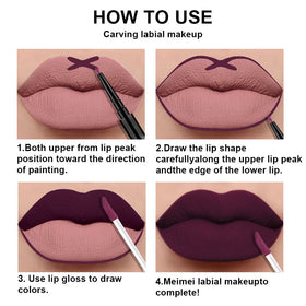 evpct on model wearing dark cherry shade, demonstrates long-wear dramatic look