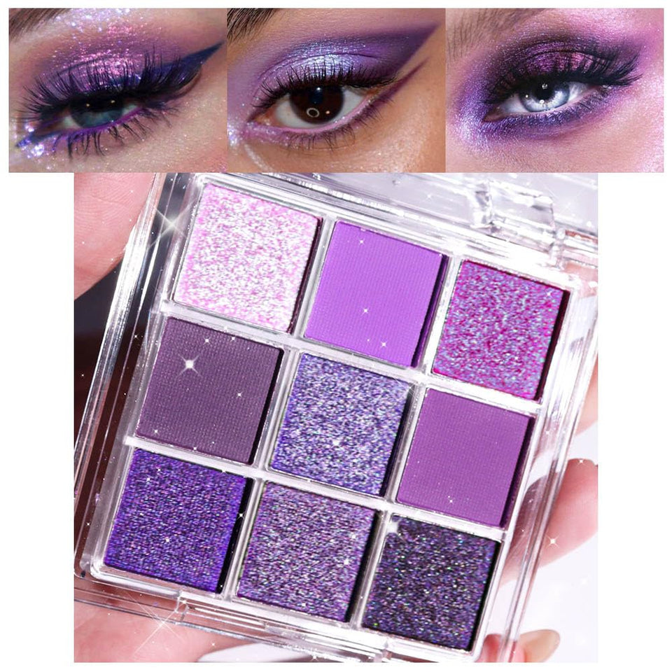 evpct palette front packaging showing nine purple shades and compact