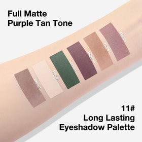 evpct swatches on arm showing pigment payoff across six shades for versatile color choices