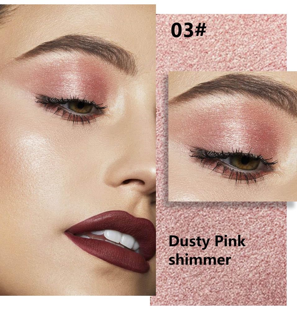 evpct close-up of single pan shimmer texture, shows rich rose gold pigment