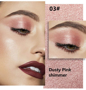 evpct close-up of single pan shimmer texture, shows rich rose gold pigment