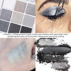 evpct swatch of silver and grey shades on arm illustrating color payoff and blendability