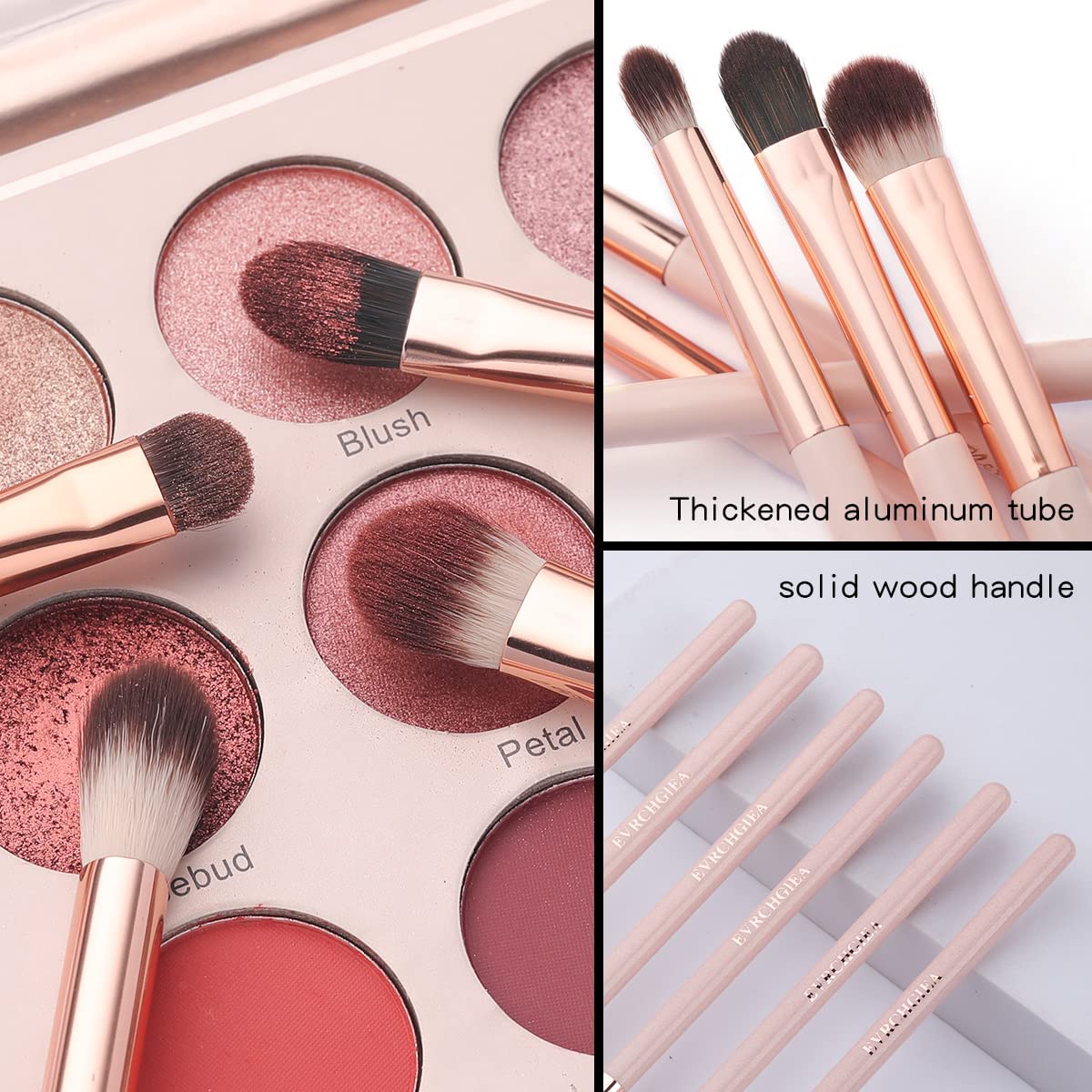 EVRCHGIEA bristle close-up highlighting soft synthetic fibers for smooth blending