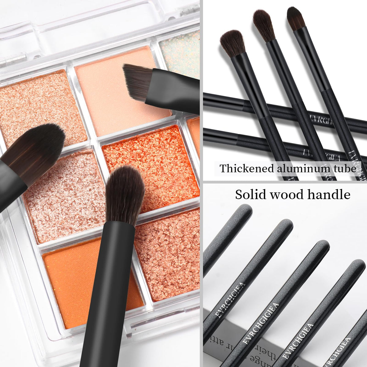 EVRCHGIEA brushes held in hand to show scale and portable design for travel convenience