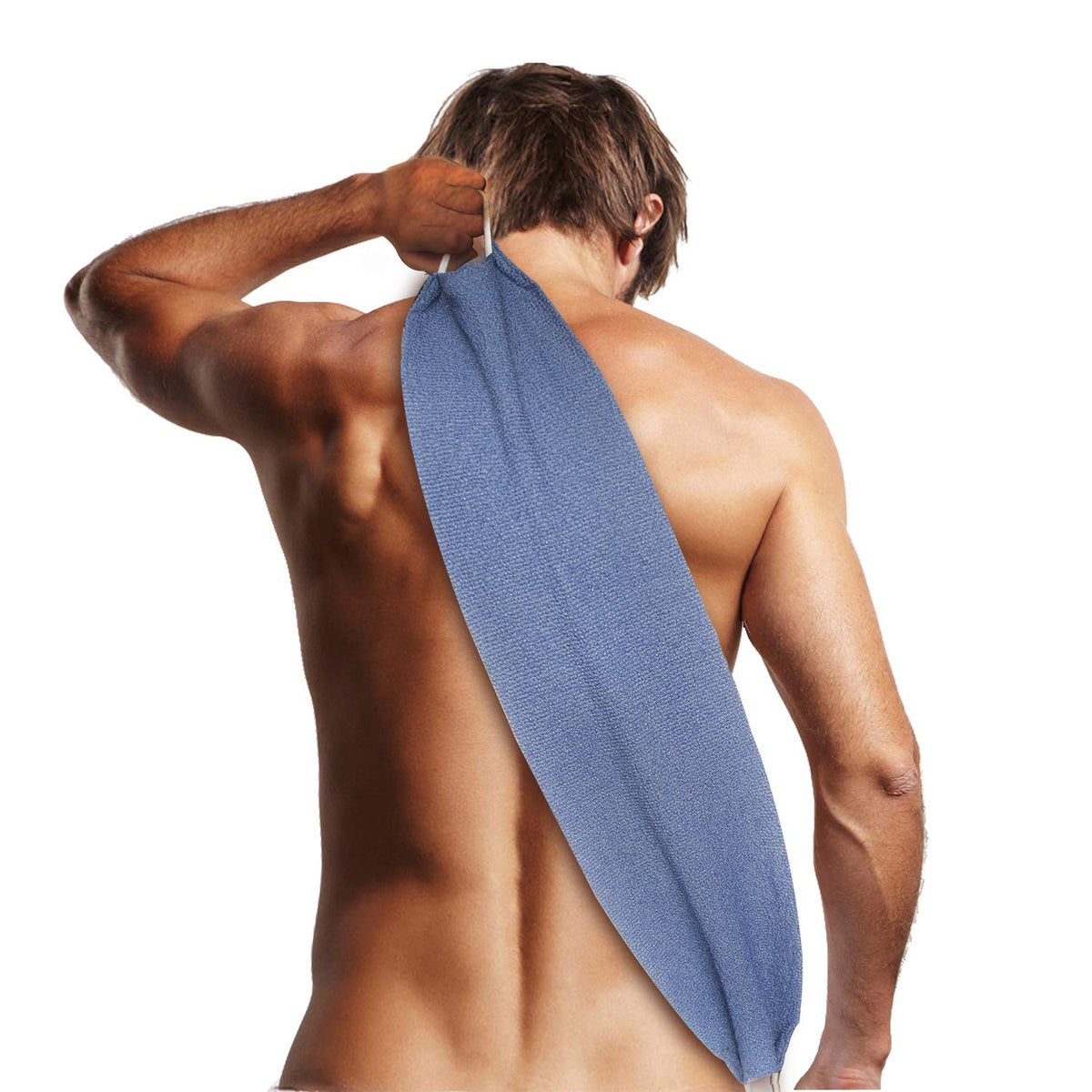 Evridwear front view showing dual-sided scrubber and handles for full-back reach