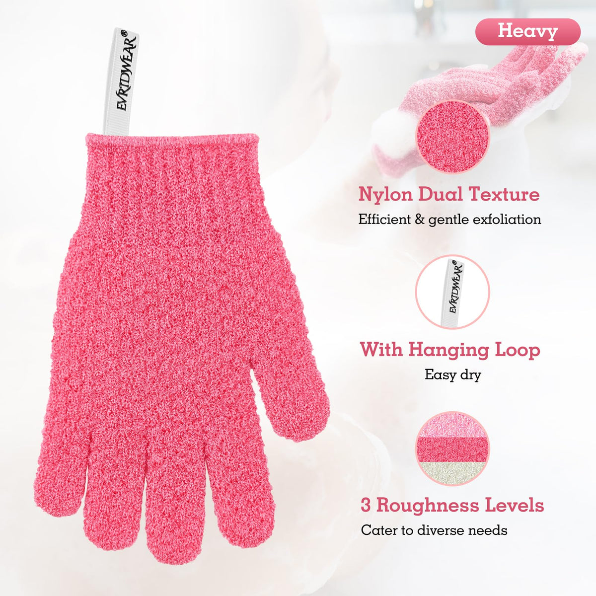 Evridwear close-up of nylon texture highlighting gentle exfoliation benefit