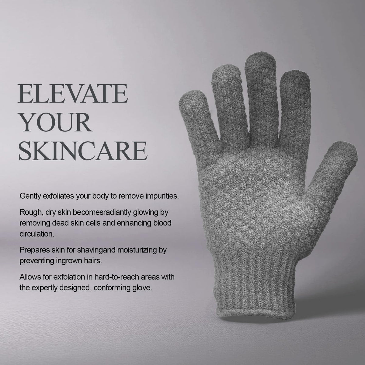 Evridwear gloves in use under shower demonstrating exfoliation and cleansing