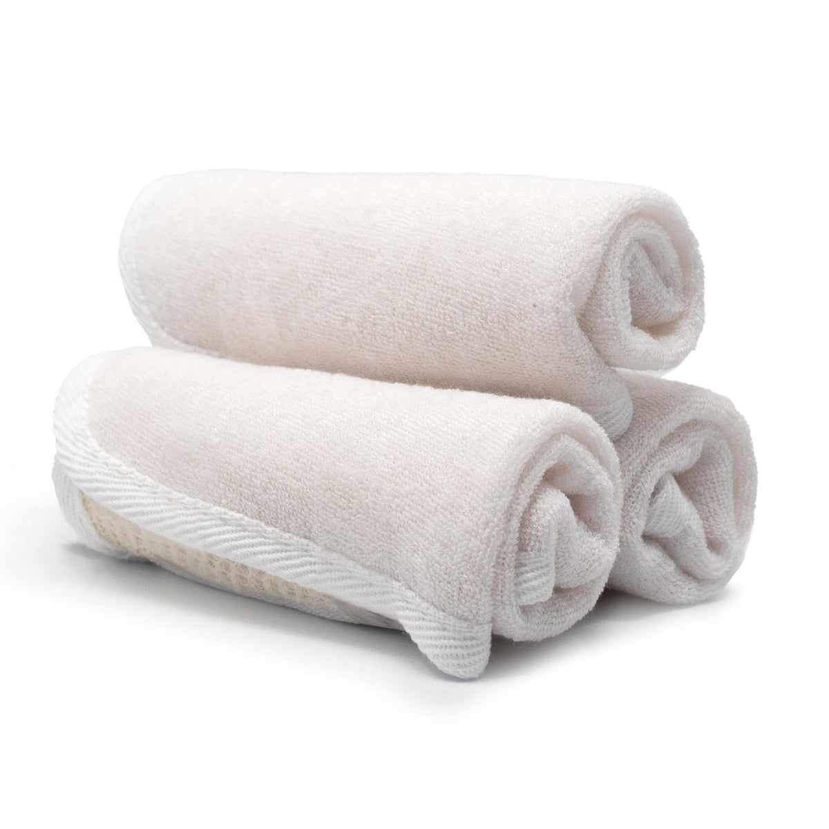 Evriholder PARADISO front pack view showing three white wash cloths and brand