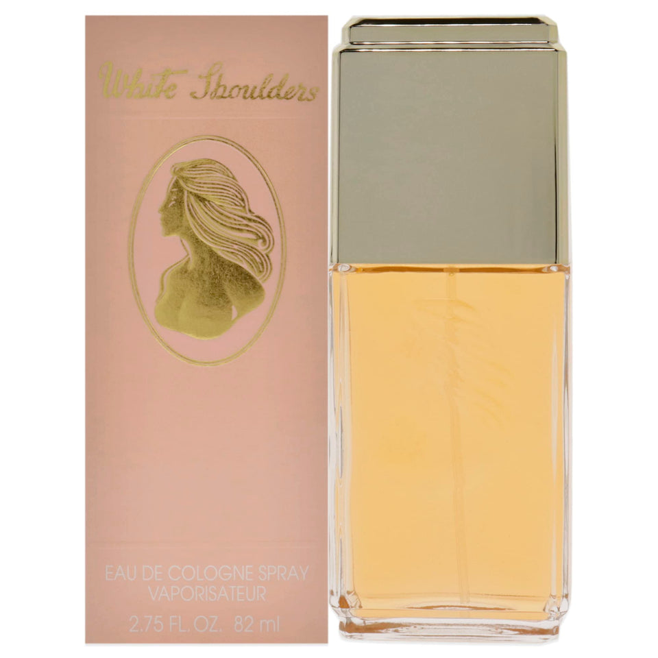 Evyan White Shoulders front packaging showing elegant bottle and brand