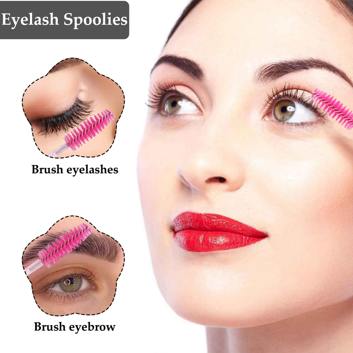 Exacoo wand combing lashes in use for clean, clump-free finish benefit