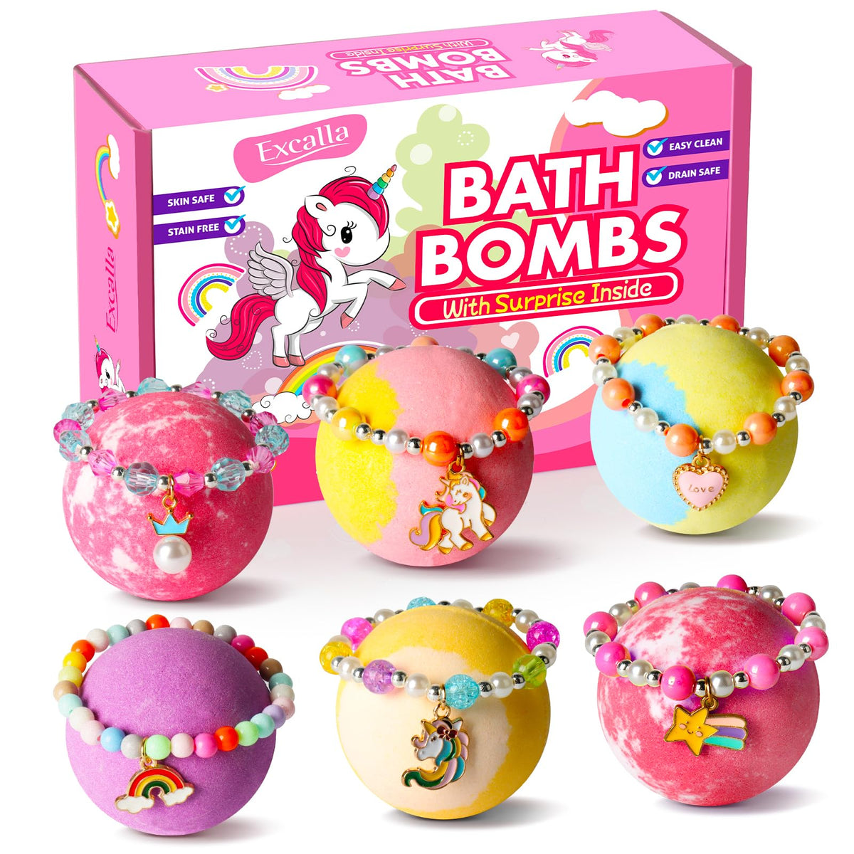 Excalla close-up of bath bomb texture displaying natural ingredients and gentle fizz benefits