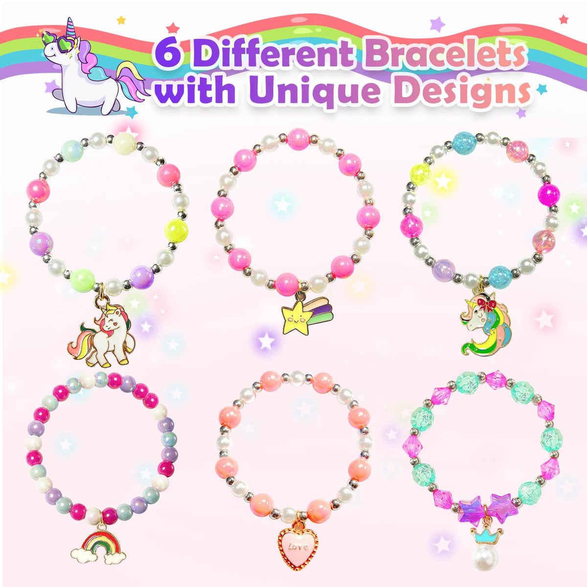 Excalla reveal of unicorn-style bracelet surprise demonstrating toy reward and excitement