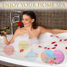 Excalla close-up showing bath bomb texture and gentle fizz for skin softness