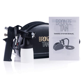 Existing Beauty Bronze Tan cleaning accessories shot showing quick maintenance advantage