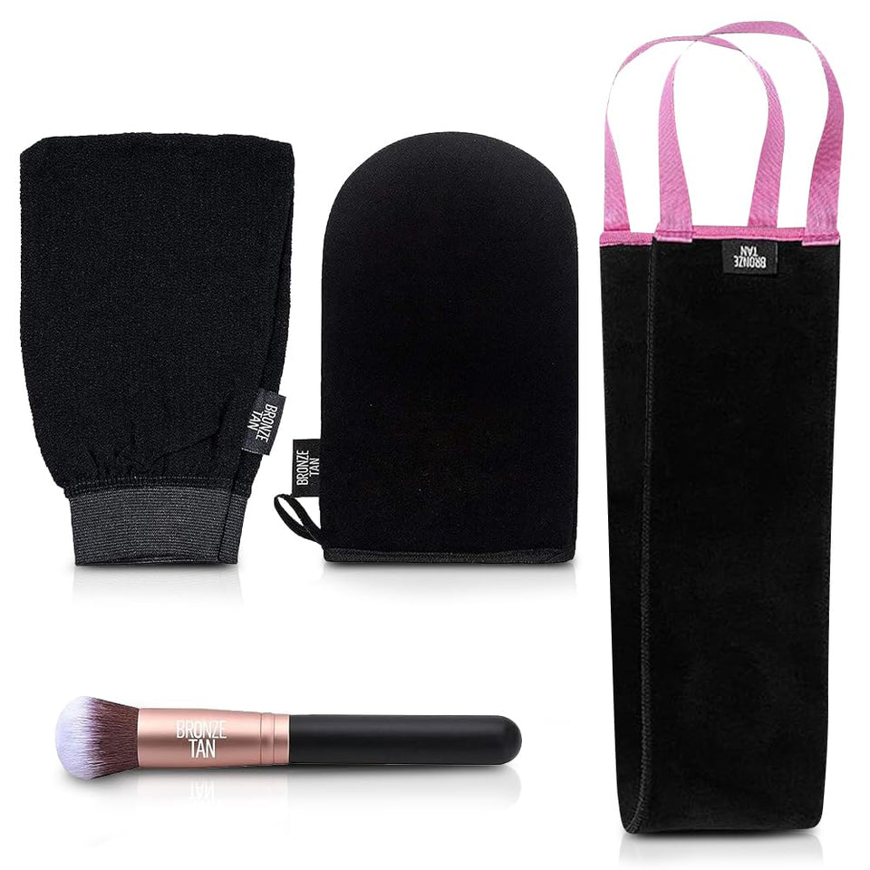 Existing Beauty kit front view showing all included tanning tools and benefits