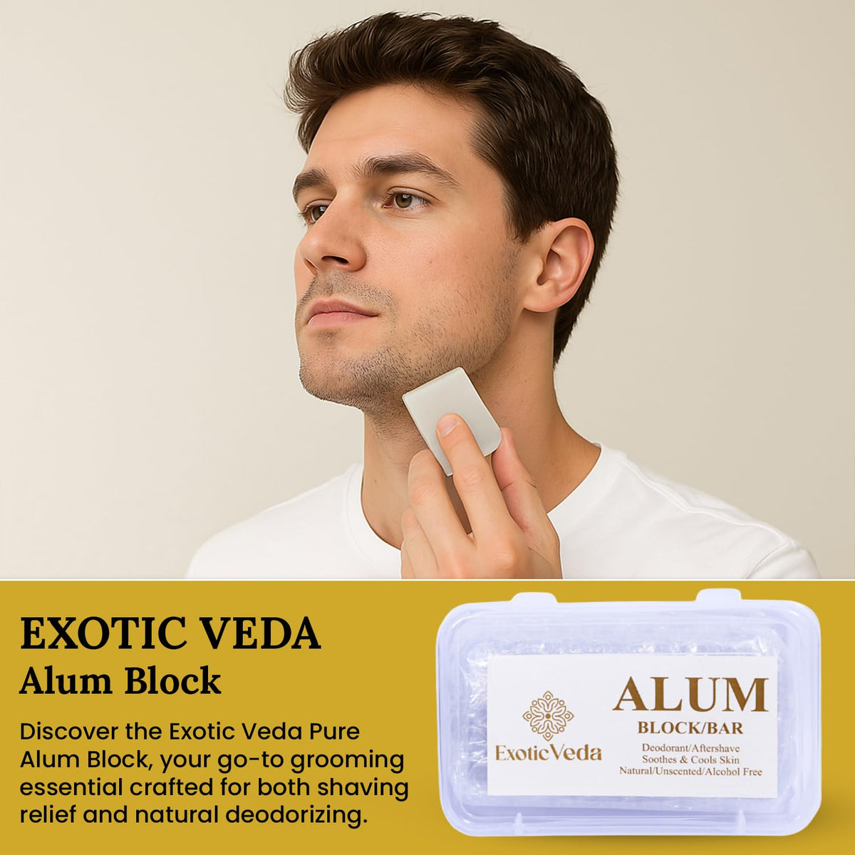 Exotic Veda crystal close-up highlighting pure potassium alum clarity