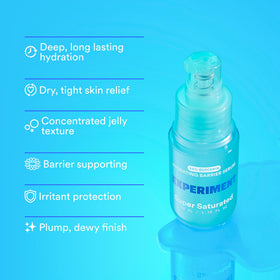 Experiment label close-up showing key actives like glycerin and niacinamide