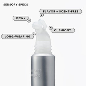 Experiment lips demonstrating dewy non-sticky finish for comfortable wear benefit