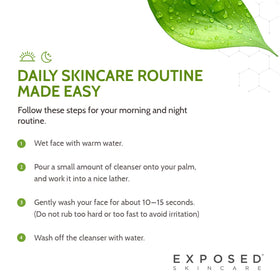 Exposed Skin Care compact bottle in travel pouch for portability