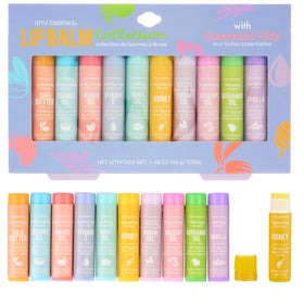 EXPRESSIONS front packaging showing ten retractable balm tubes and branding benefit: easy selection
