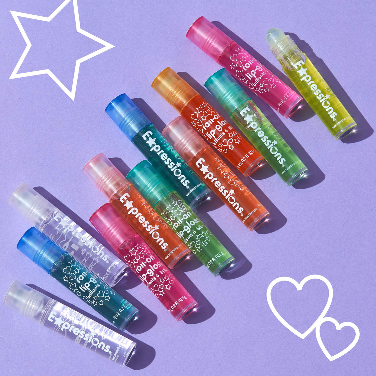 Expressions Girl flavor labels highlighting fruity scents and kid-friendly options