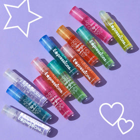 Expressions Girl flavor labels highlighting fruity scents and kid-friendly options