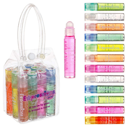 Expressions Girl front packaging showing 12 glosses and carry case, ready to gift
