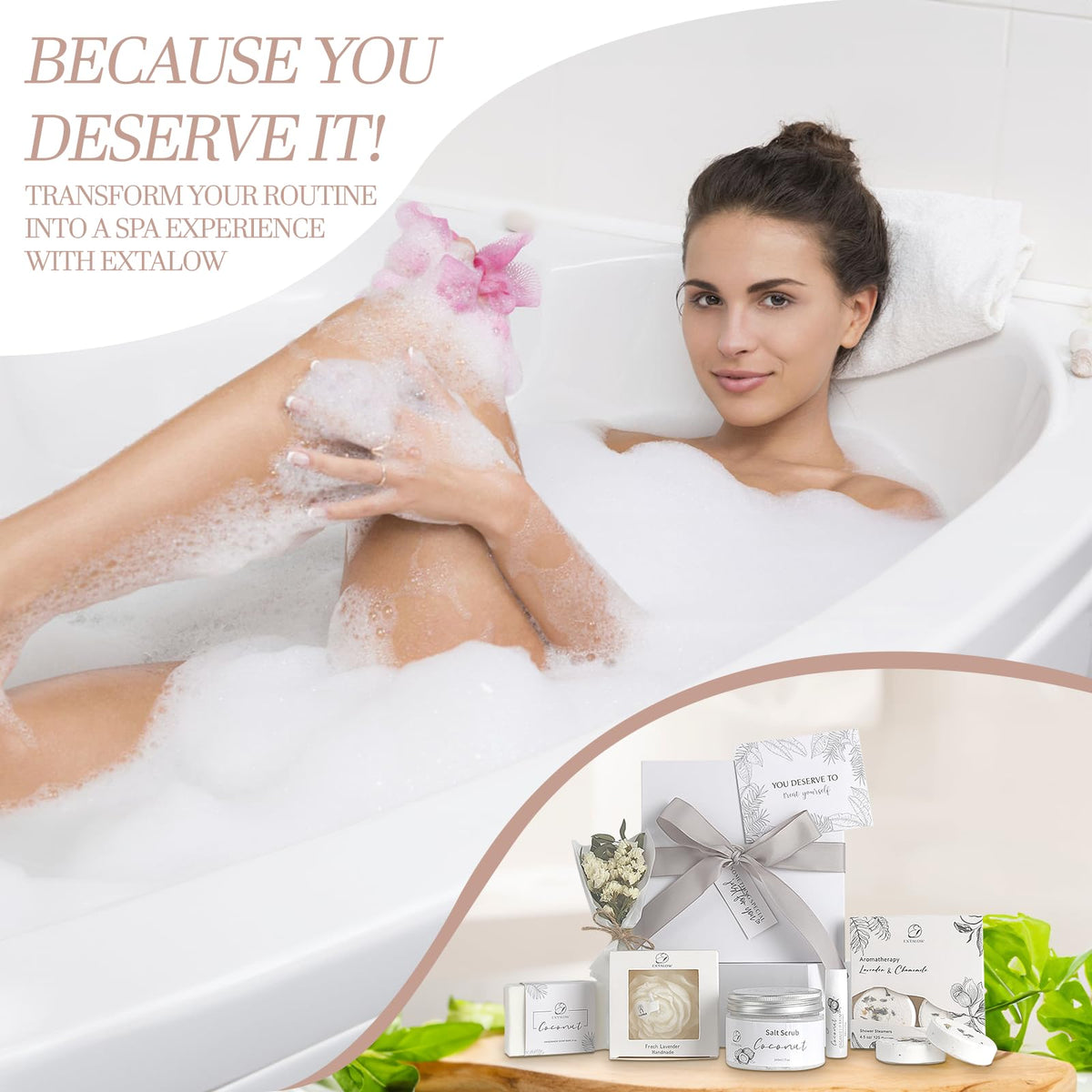 EXTALOW lavender shower steamers grouped to show aromatic relaxation benefit